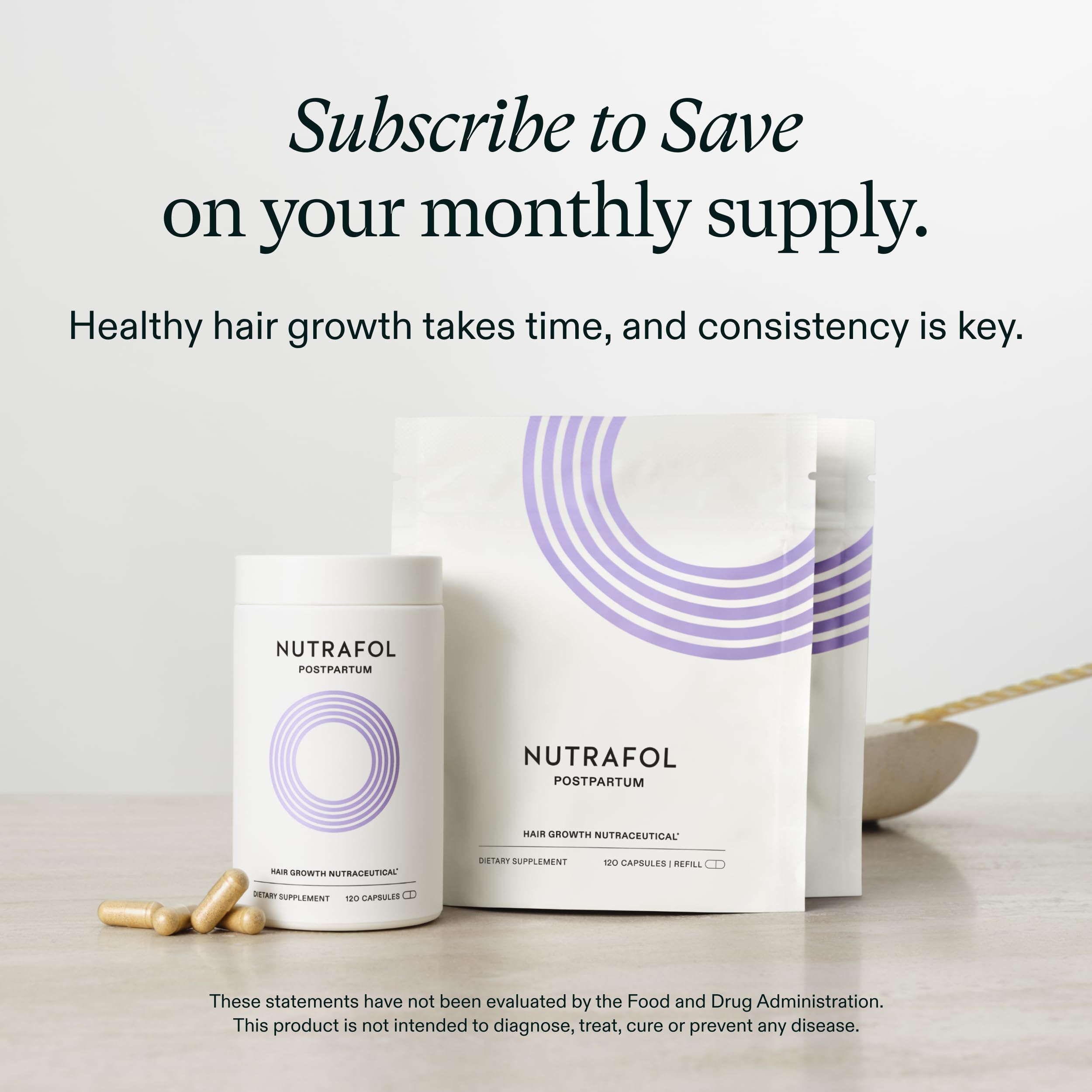 Nutrafol Postpartum Hair Growth Supplements, Clinically Tested for Visibly Thicker Hair and Less Shedding, Breastfeeding-friendly - 1 Month Supply Nutrafol uk supplements