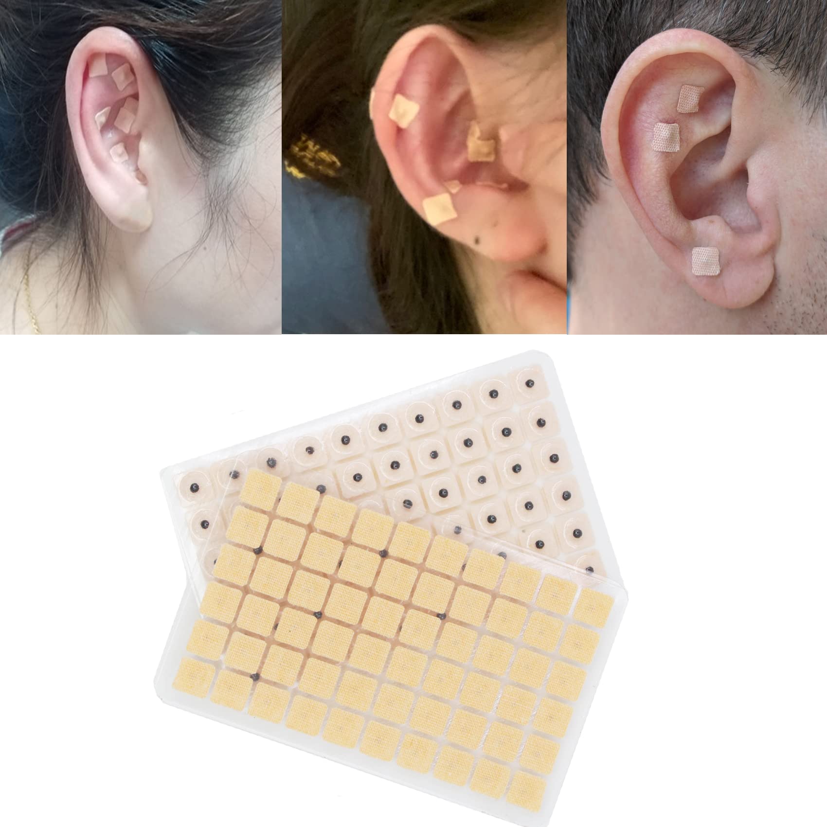 Ear Seeds Auricular Sticker kit,Acupuncture Kit Acupressure with Ears Seed 420 Pcs, Ear Chart, Tweezer Hedigon uk supplements