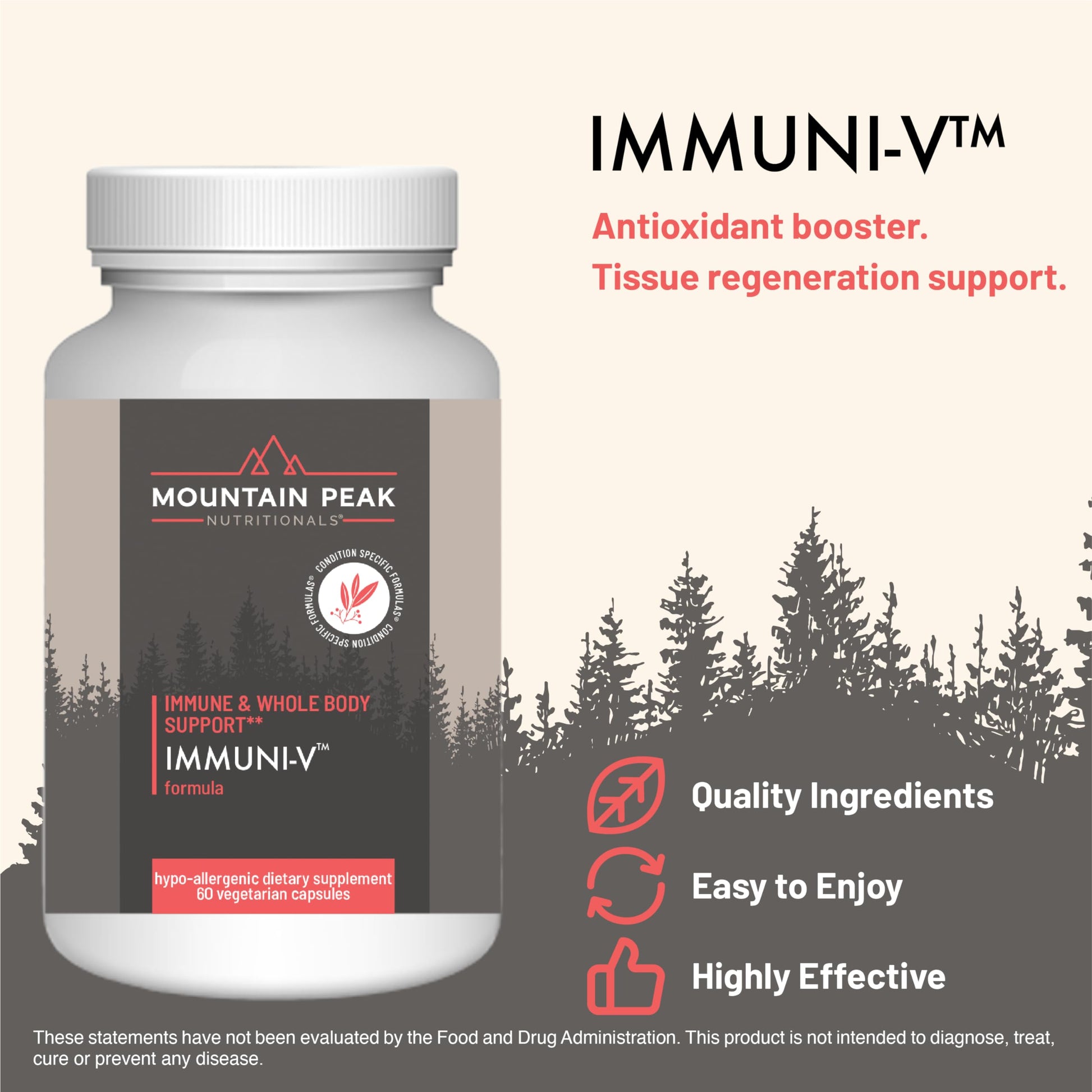 Mountain Peak Nutritionals Immuni-V - Immune System & Whole Body Support Supplement - Natural Antioxidant Booster with Humic Acid, Olive Extract, & Elderberry (60 Vegetarian Capsules) Mountain Peak Nutritionals uk supplements