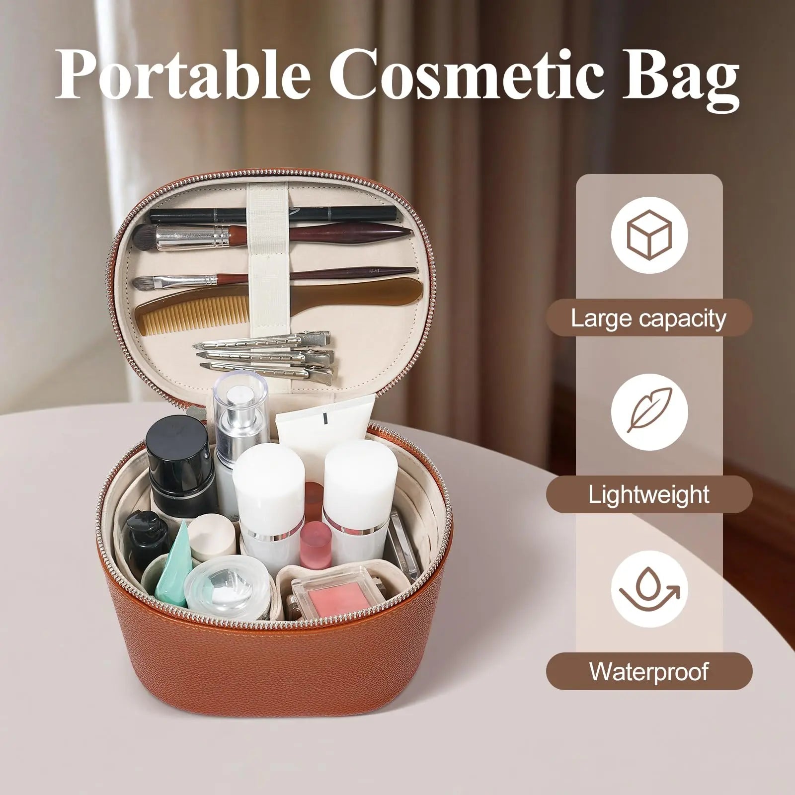 honitty Makeup Bag, Travel Make up Case with Compartments and Handle, Portable Cosmetic Organizer Bags,Toiletry Bag for Women honitty uk supplements