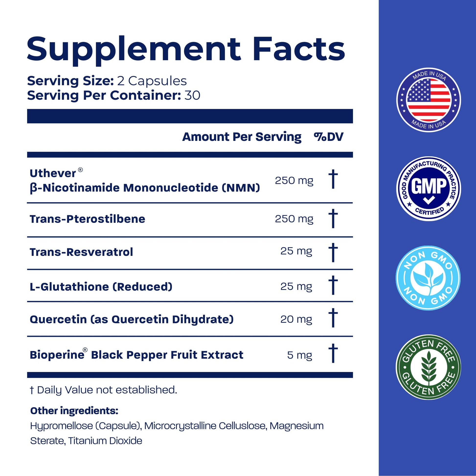 BONE SCIENCE Uthever NMN & Pterostilbene 6-in-1 Complex with Resveratrol, Glutathione & BioPerine - High Purity Stabilized NAD+ Precursor for Healthy Aging & Cellular Energy - 60 Vegetarian Capsules BONE SCIENCE uk supplements