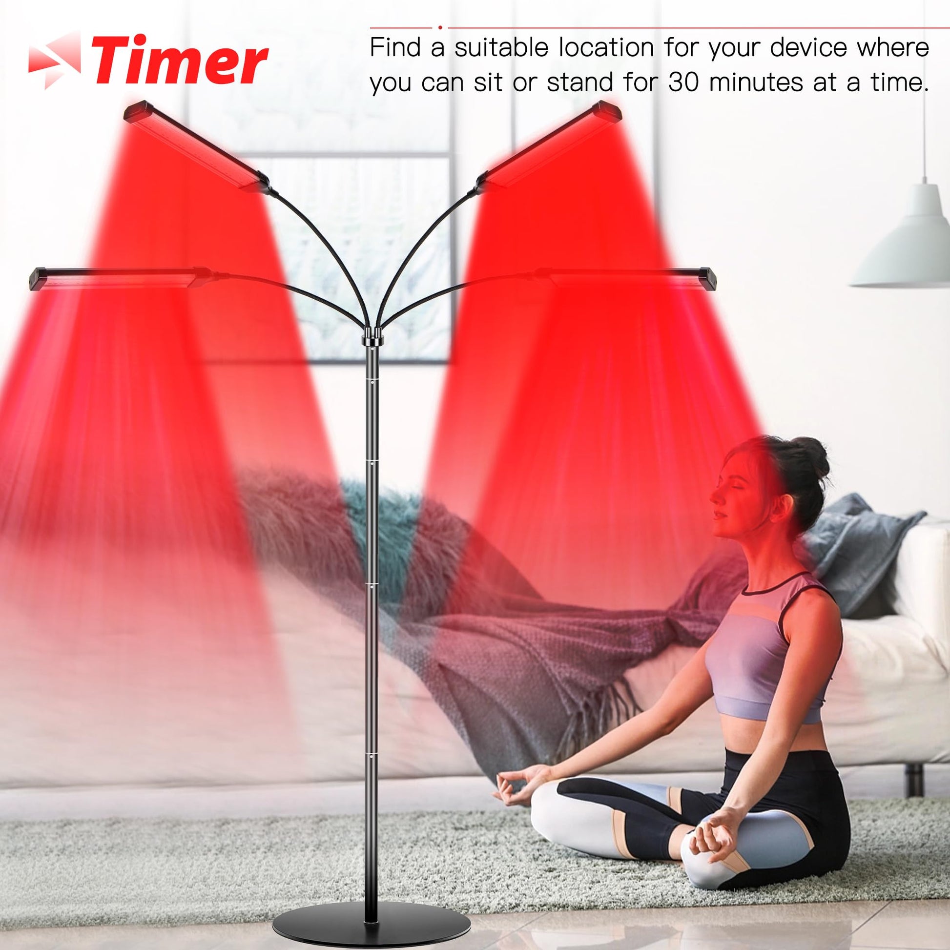 Dexnump Red Light Therapy for Face, 324 LEDs Red Light Therapy Lamp Height Free Adjustment Infrared Dexnump uk supplements
