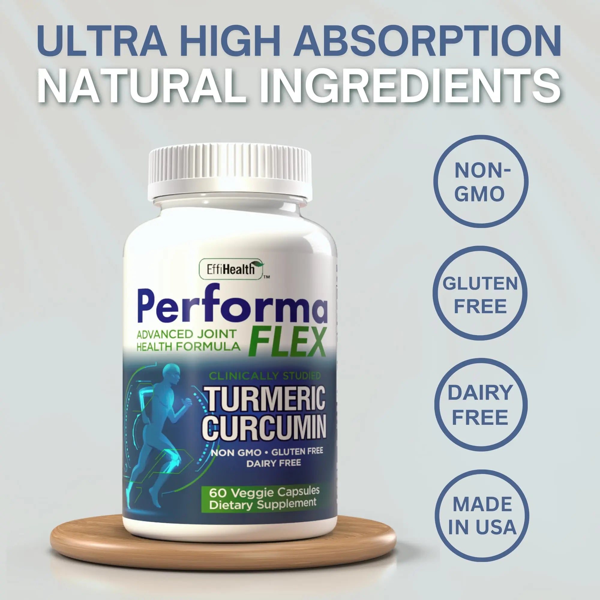 Performa Flex - Joint Support Supplement with Meriva, Turmeric Curcumin, Tart Cherry & Ginger – Ultra High Absorption – Support for Joint Mobility, Joint & Cartilage Health – 60 Capsules Performa Flex uk supplements