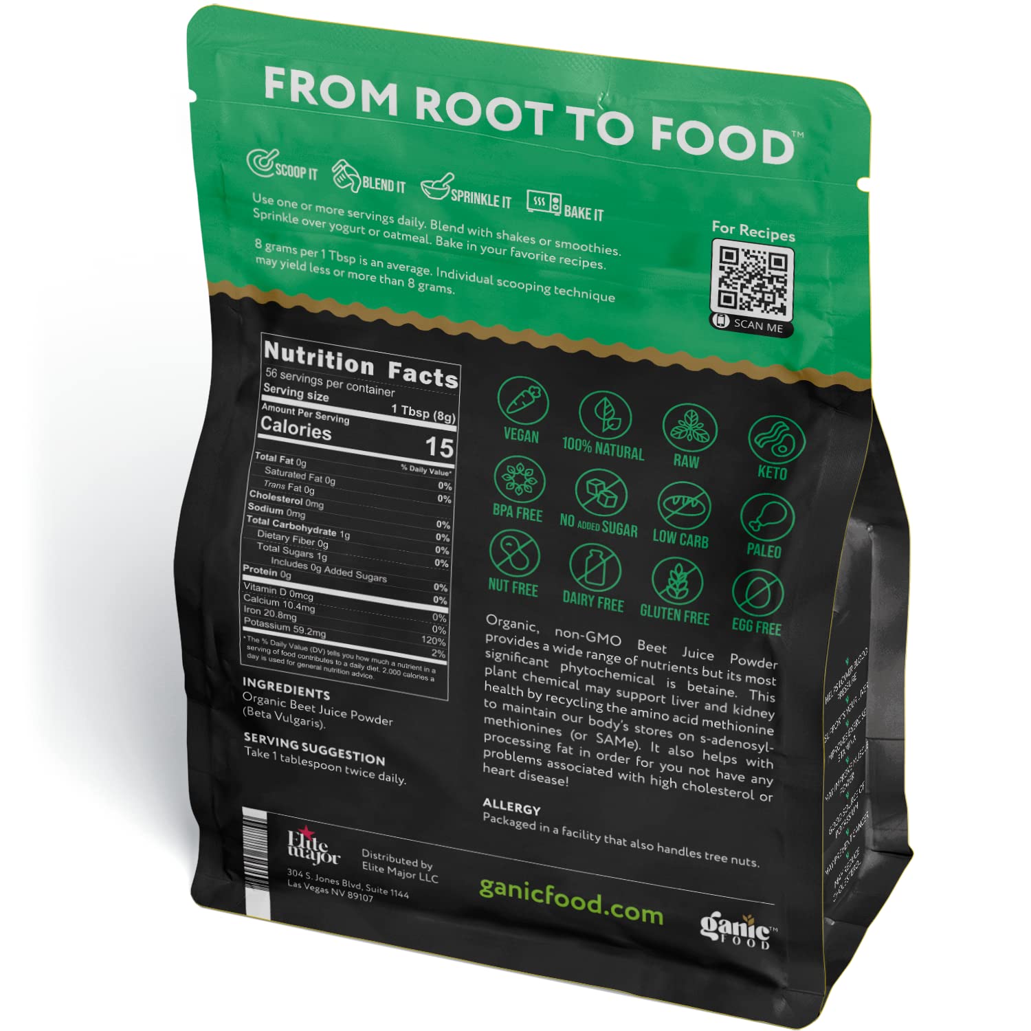 Ganic Food Organic Beet Root Juice Powder, 16 Ounces Ganic Food uk supplements