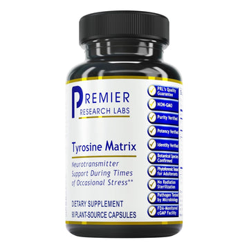 Premier Research Labs Tyrosine Matrix - L Tyrosine Supplement, L-tyrosine 944mg Capsules for Adults, Amino Acid Pills with Red Algae & Rhodiola Rosea - 90 Vegetarian Capsules Premier Research Labs uk supplements