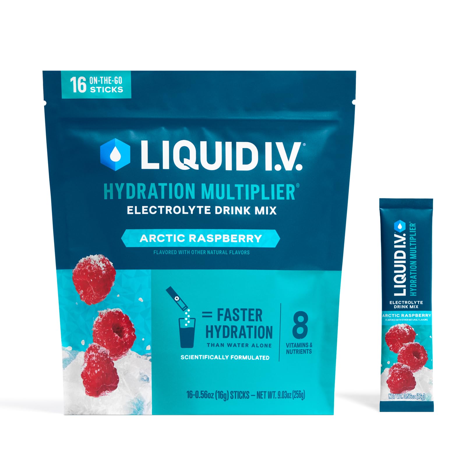 Liquid I.V.® Hydration Multiplier - Arctic Raspberry | Electrolyte Powder Drink Mix | 1 Pack (16 Servings) Liquid I.V. uk supplements