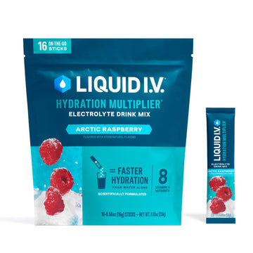 Liquid I.V.® Hydration Multiplier - Arctic Raspberry | Electrolyte Powder Drink Mix | 1 Pack (16 Servings) Liquid I.V. uk supplements