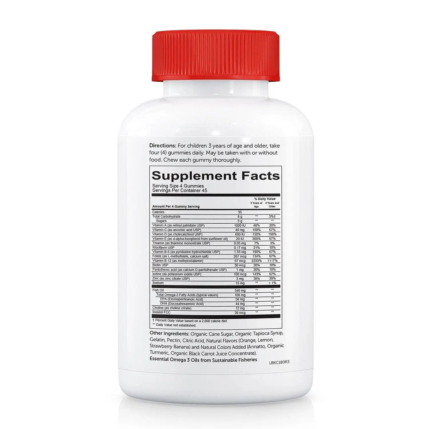 SmartyPants Kids Complete Daily Gummy Vitamins, Gluten Free, Multivitamin & Omega 3 Fish OilDHA/EPA Fatty Acids (180 Count) SmartyPants uk supplements