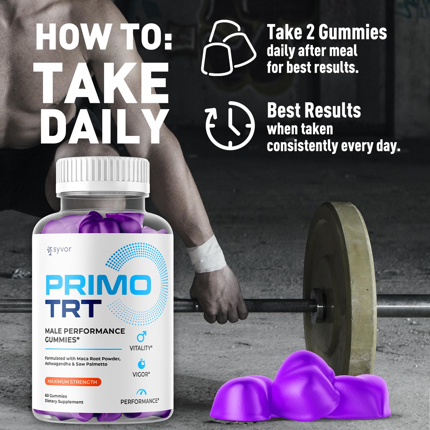 (2 Pack) Primo TRT Gummies for Men, Official Primo TRT Male Performance Gummys with Maximum Strength Ingredients, Advanced PrimoTRT Male Health Support Supplement with Premium Vitamins (120 Gummies) S.O Labs uk supplements