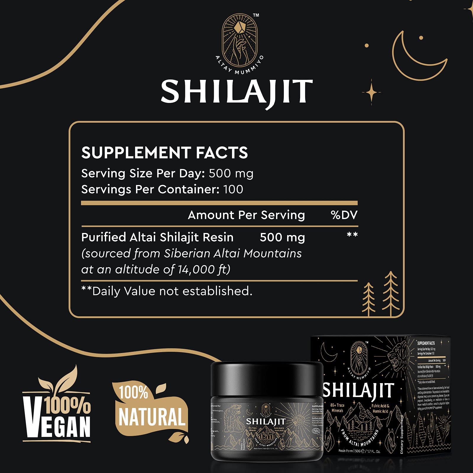 Shilajit Resin with Fulvic Acid & Trace Minerals, Original Siberian Pure Shilajit with 85+ Humic ALTAY MUMMIYO uk supplements