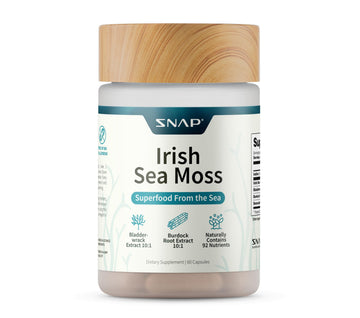 Snap Supplements Irish Sea Moss with Bladderwrack, Burdock Root & Iodine – Natural Sea Moss Supplement to Support Gut Health, Energy & Healthy-Looking Skin, 60 Vegan Capsules (1 Month Supply) Snap Supplements uk supplements