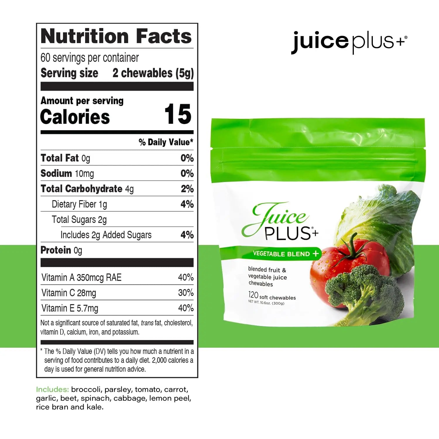 JuicePlus+ Vegetable Blend Soft Chews (Chewables) - Delicious Vegan Gummies with 11 Nutrient-Rich Vegetables for Daily Wellness! Juice Plus+ uk supplements
