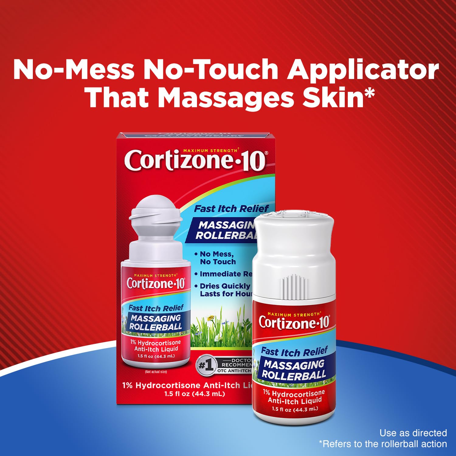 Cortizone-10 Maximum Strength Itch Relief Massaging Rollerball, 1% Hydrocortisone, Fast-Acting, Anti-Itch Liquid for Bug Bites, Rash, Eczema, Psoriasis, Poison Ivy, Oak, Sumac, 1.5 fl. oz Cortizone 10 uk supplements