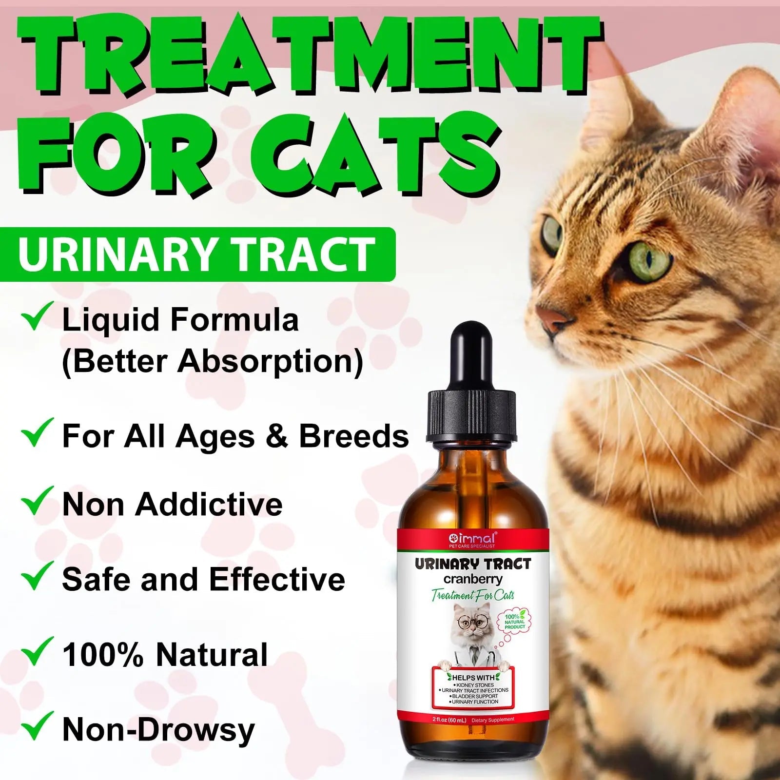 Cat Urinary Tract Infection Treatment, Cat UTI Treatment Drops Supports Bladder, Kidney Stone, Cranberry Kidney Bladder Support Supplement, Chicken Flavor, 60ml BTQAFVZT uk supplements