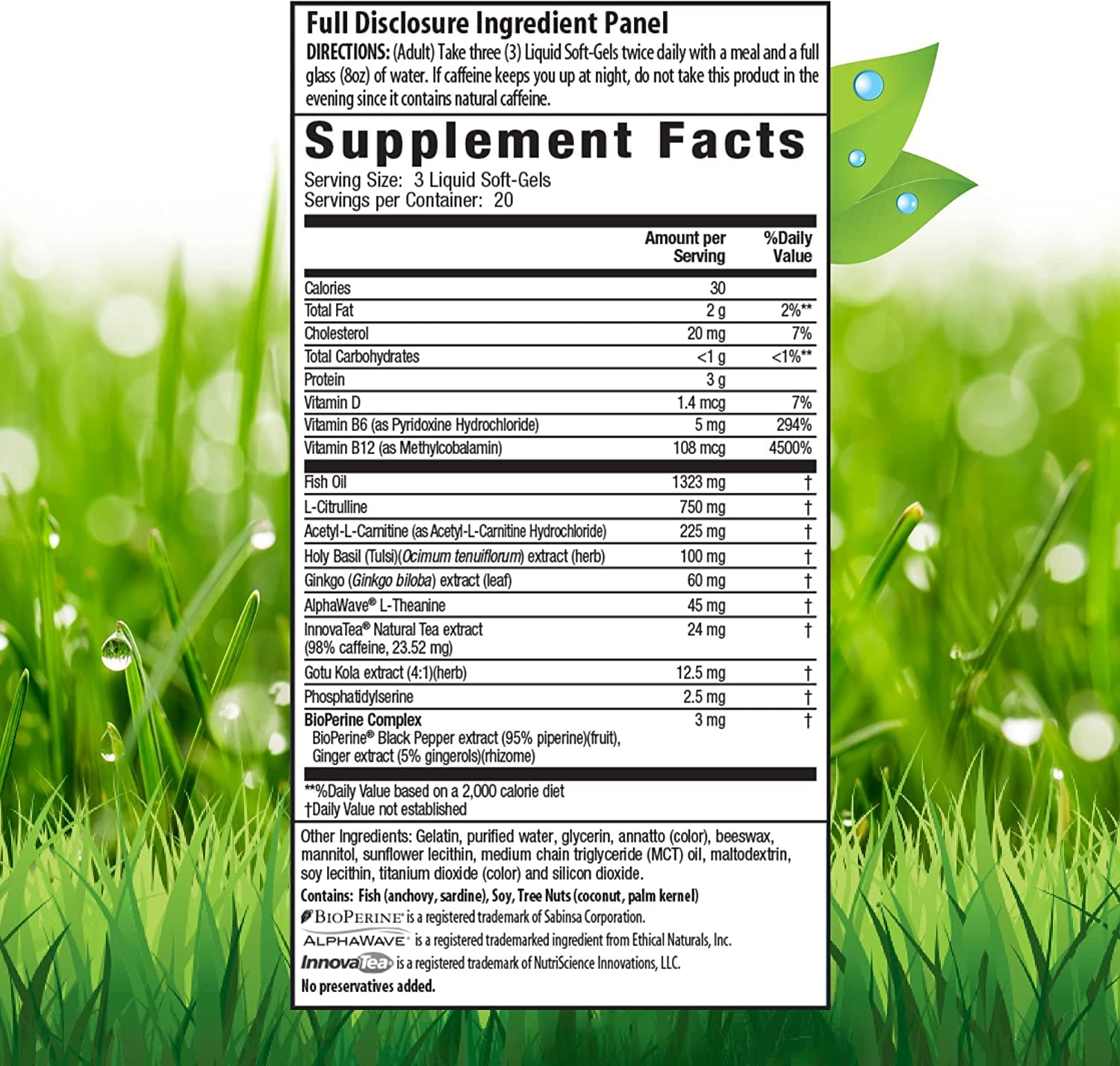 Irwin Naturals Brain Awake Max3 + Nitric Oxide Booster 60 Count with Pill Case Irwin Naturals uk supplements