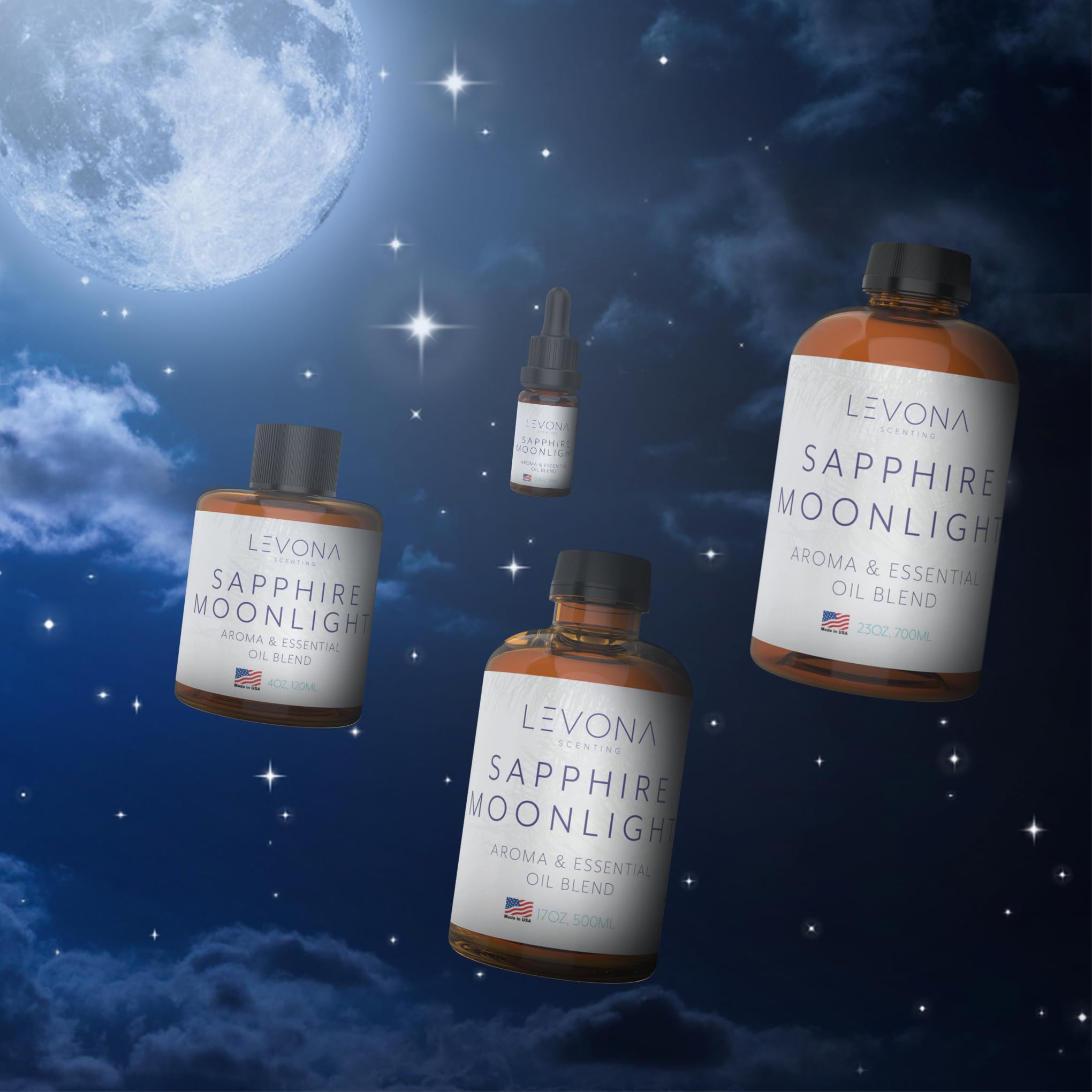 Levona Scent Pure Essential Oils For Diffusers For Home, Hotel & Office - Sapphire Moonlight Essential Oil LEVONA SCENT uk supplements