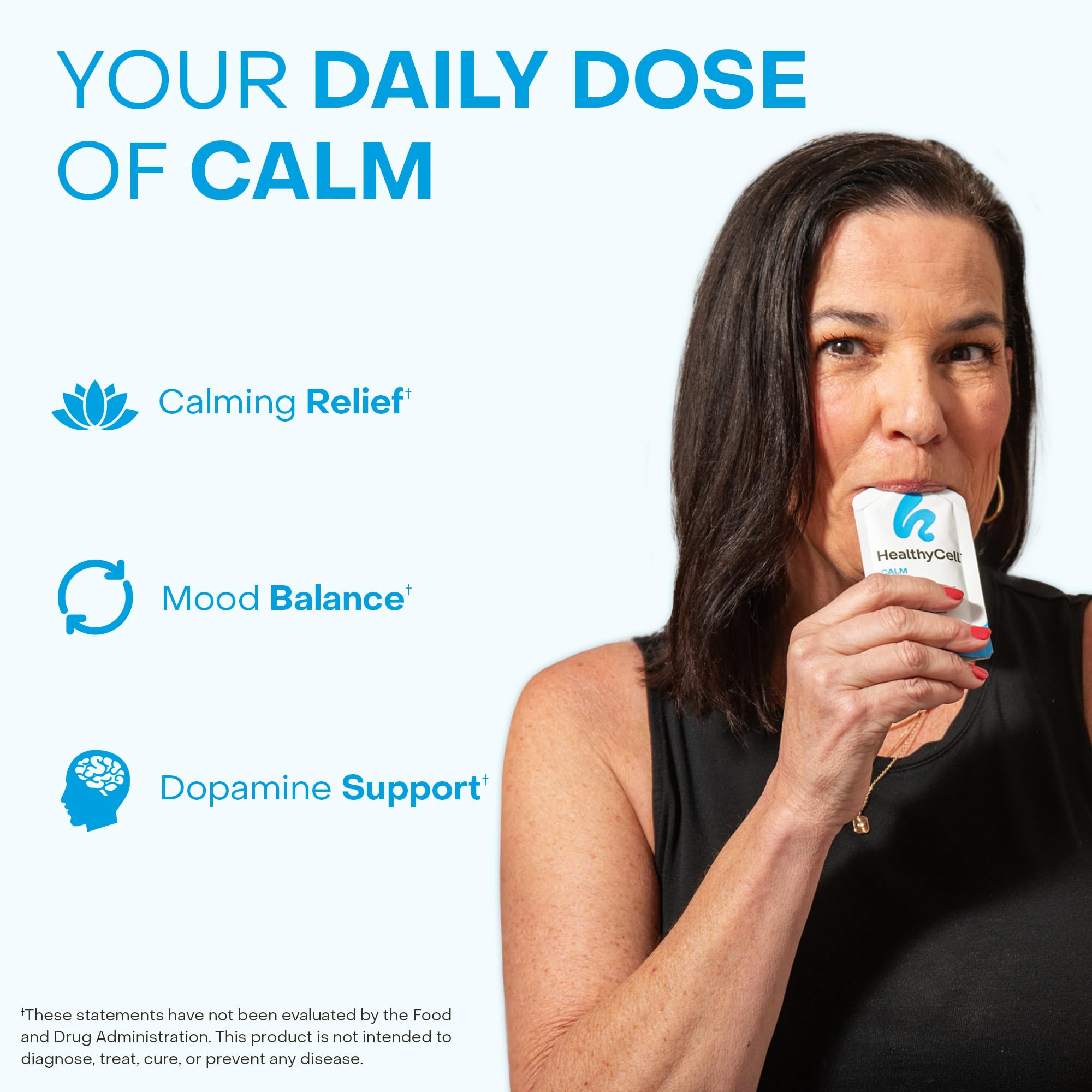 Healthycell Calm Mood Daily Liquid Supplement - Cortisol Manager & Mood Support Supplement for Stress with Ashwagandha, L-Theanine, Magnesium, 5-HTP, GABA & Saffron - 30 Gel Packs Healthycell uk supplements