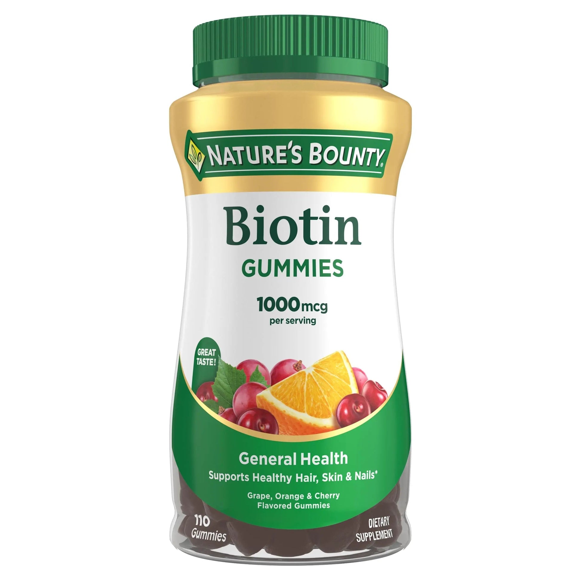 Nature's Bounty Biotin Gummy, Vitamin Supplement, Supports Healthy Hair, Skin, and Nails, Fruit Flavored Gummies, 1000 mcg, 110 Count Nature's Bounty uk supplements