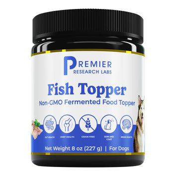 Premier Research Labs Fish Topper - Dried Dog Food Topper for Pets, Meal Mix Ins for Kibble, Supports Gut & Joint Health, Natural Source of Protein, Fermented, Grain Free, Non GMO - 16 oz Premier Research Labs uk supplements