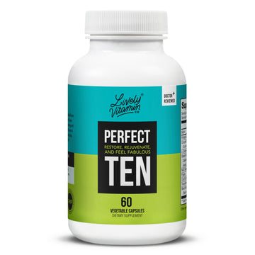 LIVELY VITAMIN CO. Perfect Ten - Anti-Aging & Antioxidant Supplement - Biotin & Lipoic Acid - Healthy Hair, Skin, Nails - Energy Boost - Sharper Brain Function - Stronger Immunity - 60 Capsules LIVELY VITAMIN CO uk supplements