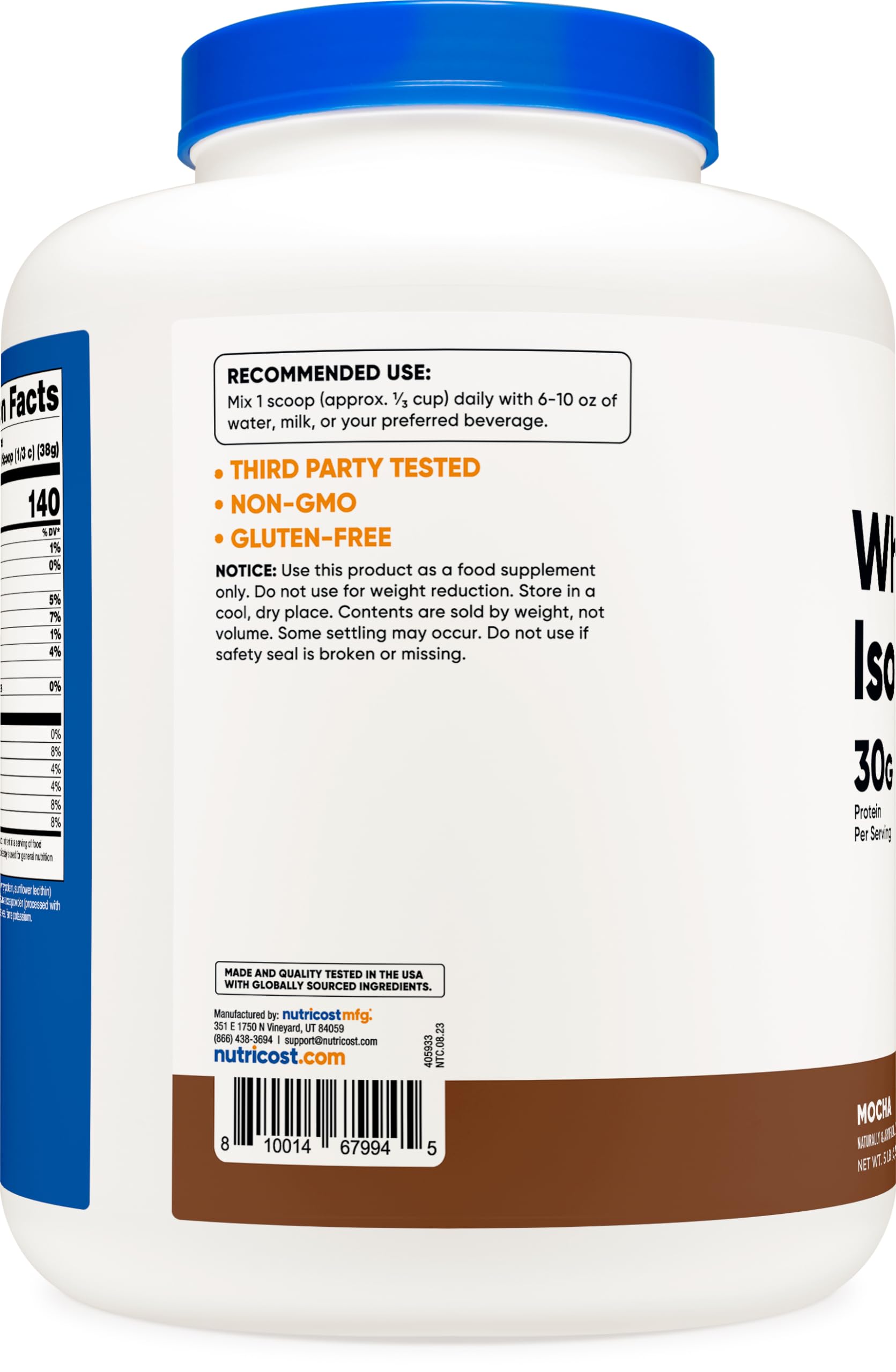Nutricost Whey Protein Isolate (Mocha) 5LBS - Gluten Free & Non-GMO Nutricost uk supplements