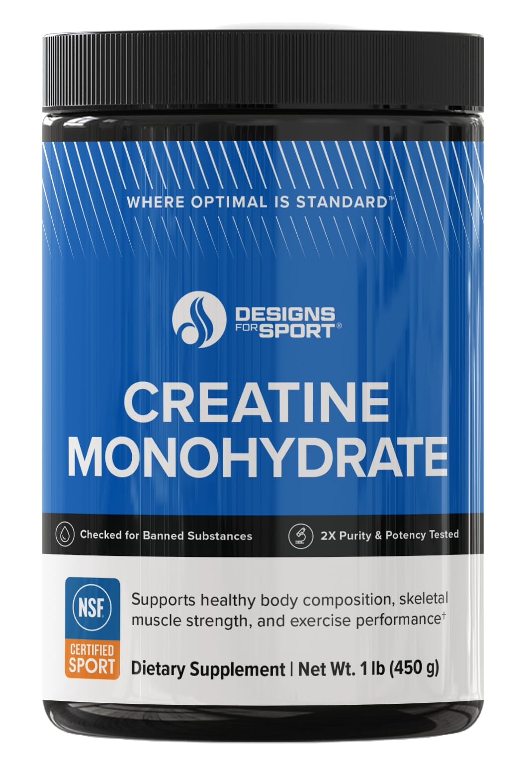 Designs for Sport Micronized Creatine Monohydrate Unflavored Powder - NSF Certified for Sport, 90 Servings, Supports Muscle Recovery, Brain Health, Pre and Post Workout Strength Designs for Sport uk supplements