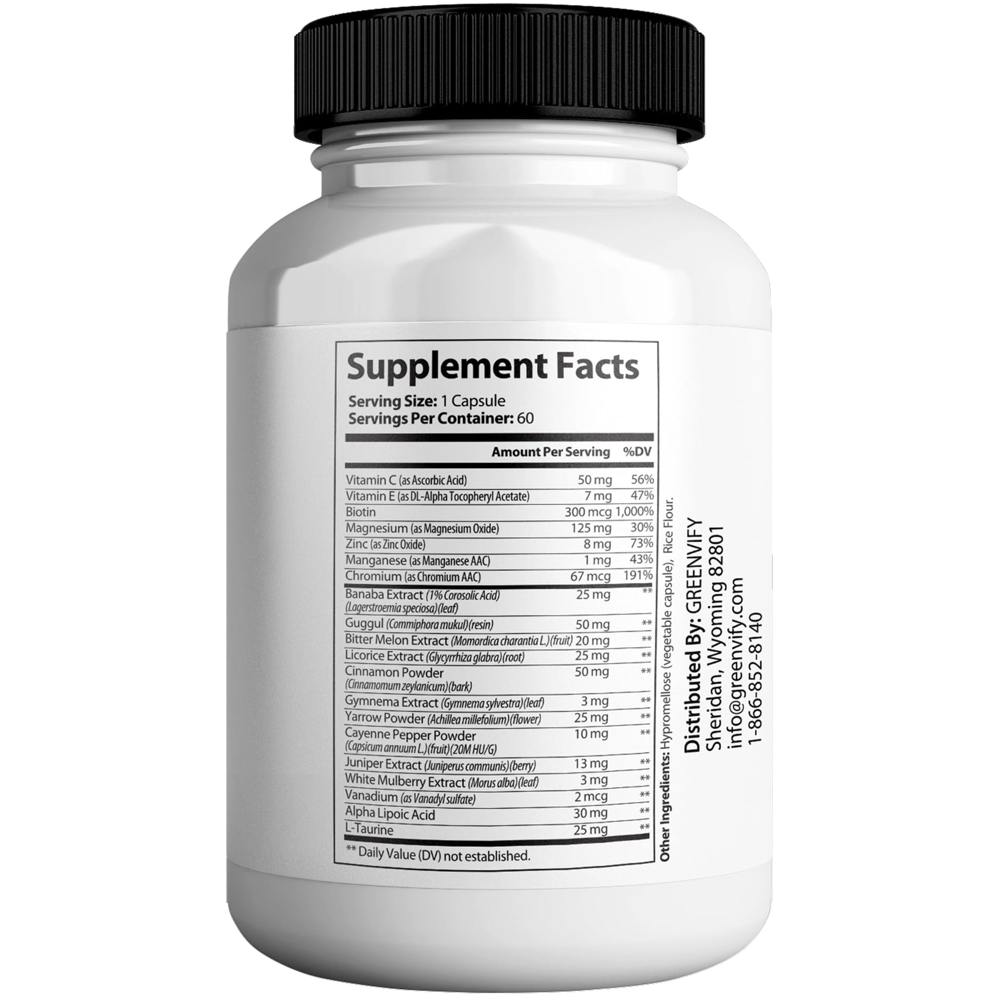 GREENVIFY Gluco Guardian Max Advanced Wellness Support Capsules – Vitamin, Mineral, and Herbal Supplement with Magnesium, Vitamin C, Zinc, and Banaba Leaf – Non-GMO, Gluten-Free – 60 Capsules (1) GREENVIFY uk supplements