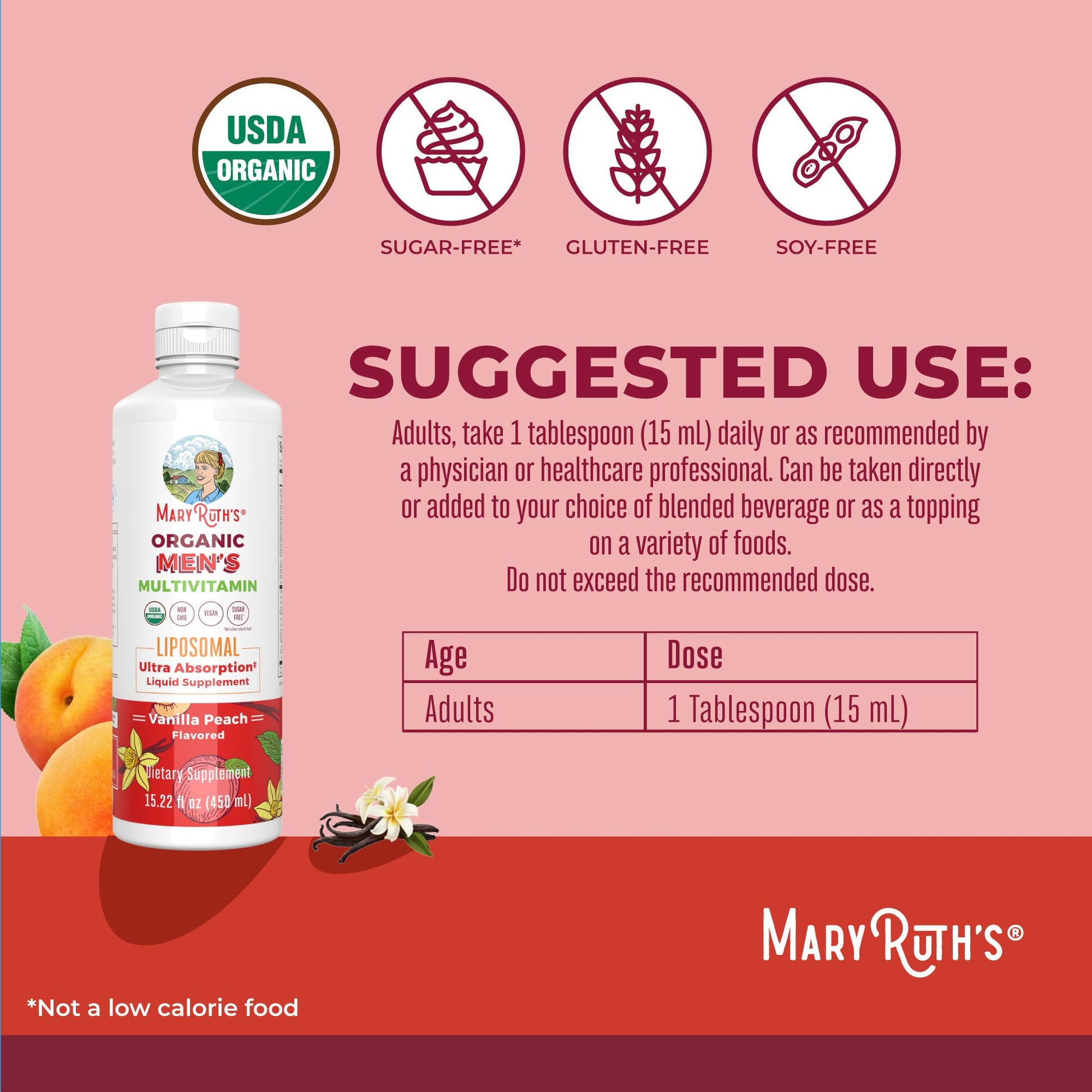 MaryRuth Organics Multivitamin for men | Sugar Free mens Multivitamin | Liquid Vitamins for men | Immune Support Supplement | Cognitive Health & Overall Wellness | Vegan | Non-GMO | 15.22 Fl Oz MARYRUTH'S uk supplements
