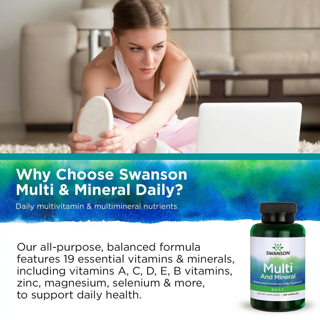 Swanson Multi and Mineral Daily Men's Women's Multivitamin Multimineral Health Supplement 250 Capsules (Caps) Swanson uk supplements