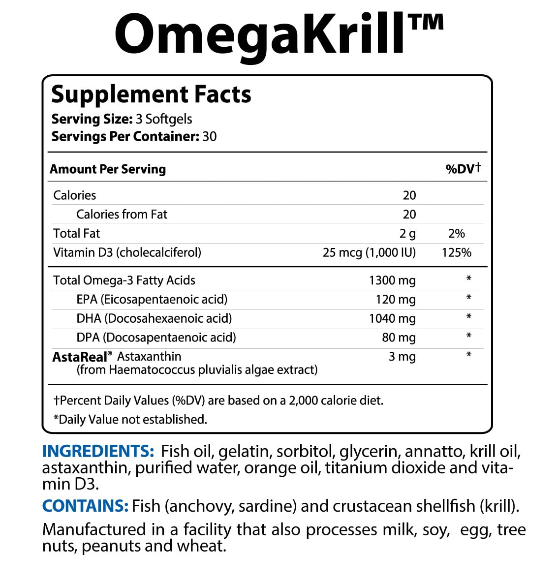BioTrust OmegaKrill EPA & DHA Omega 3 Supplement, Fish and Krill Oil to Provide Bio TRUST uk supplements