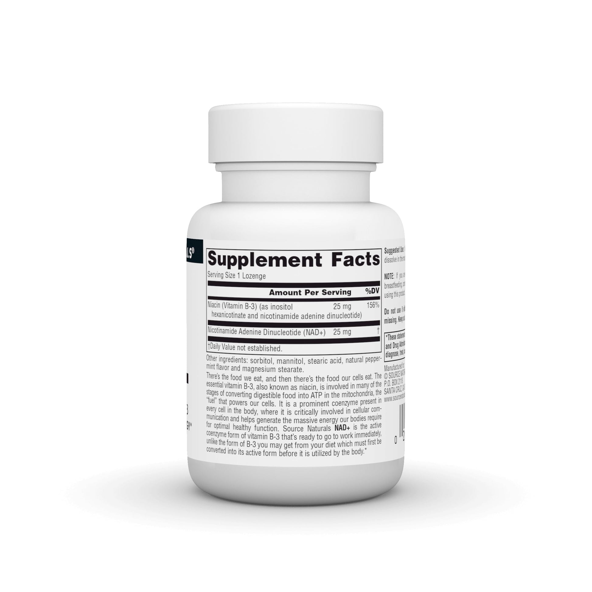 Source Naturals NAD+, Coenzymated B-3, Supports Cellular Energy*, 25 mg - 30 Lozenges Source Naturals uk supplements