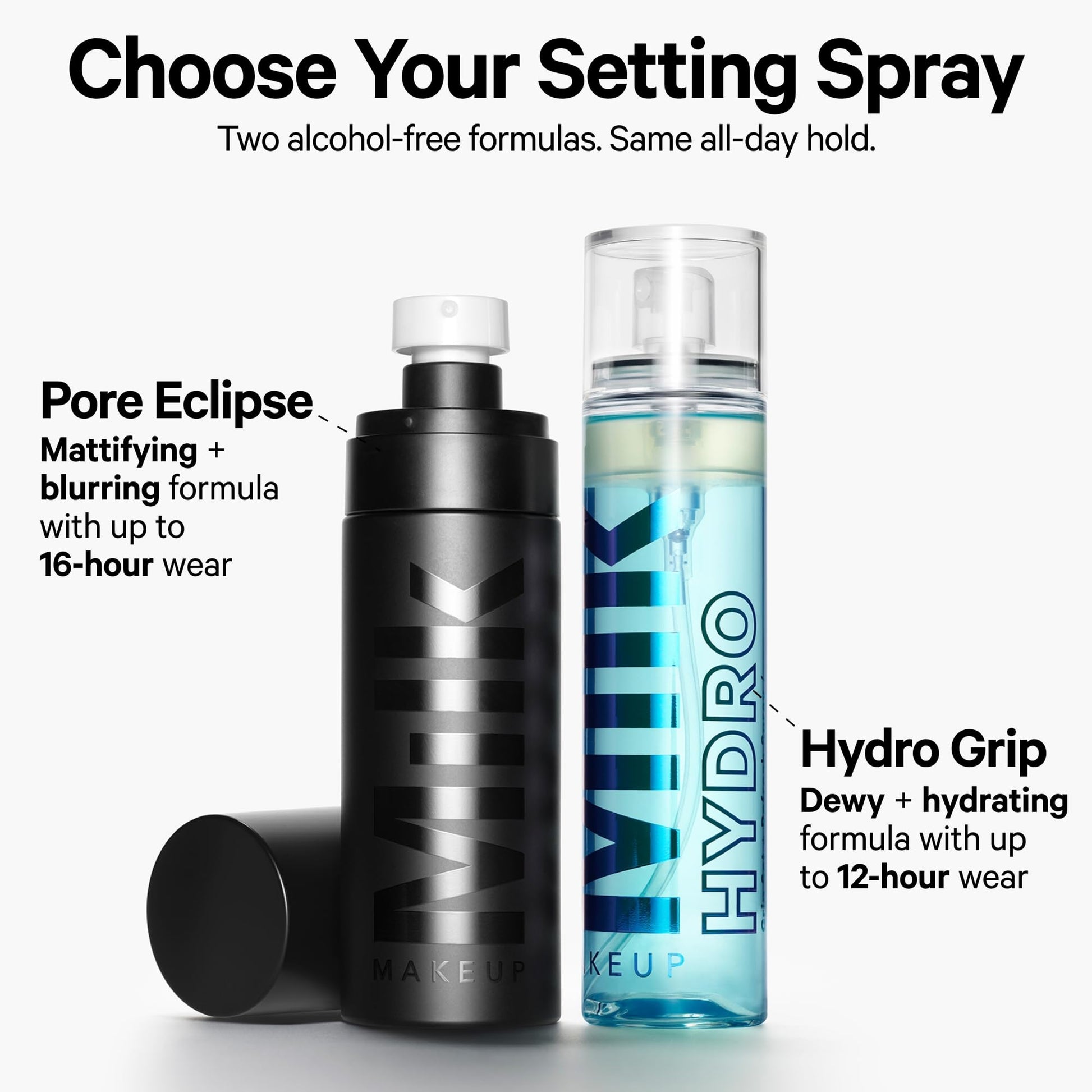Milk Makeup Hydro Grip Set + Refresh Spray with Hyaluronic Acid – Sets Makeup + Hydrates Skin for Up to 12 Hours – Long-Lasting, Alcohol-Free Facial Mist for Dewy, Radiant Skin – 1.69 oz Milk Makeup uk supplements