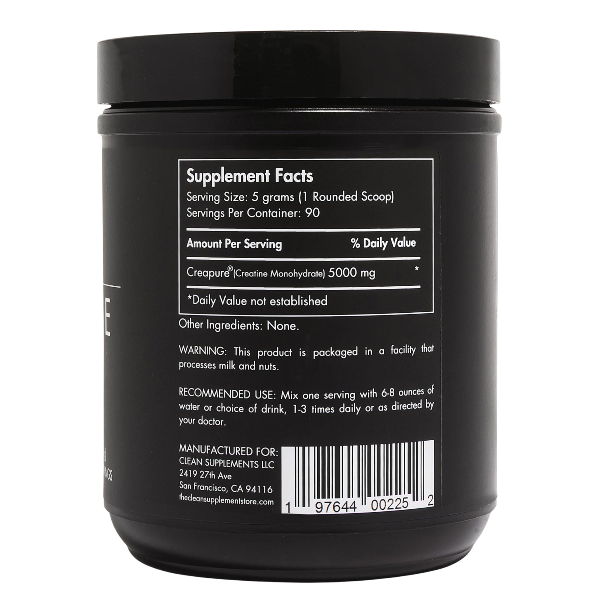 CLEAN Creatine - 100% Creapure® Creatine Monohydrate Powder for Muscle Health, Performance and Cognitive Support | 3rd Party Certified by NSF | 90 Servings | Unflavored | Vegan, Keto, and Gluten-Free CLEAN uk supplements