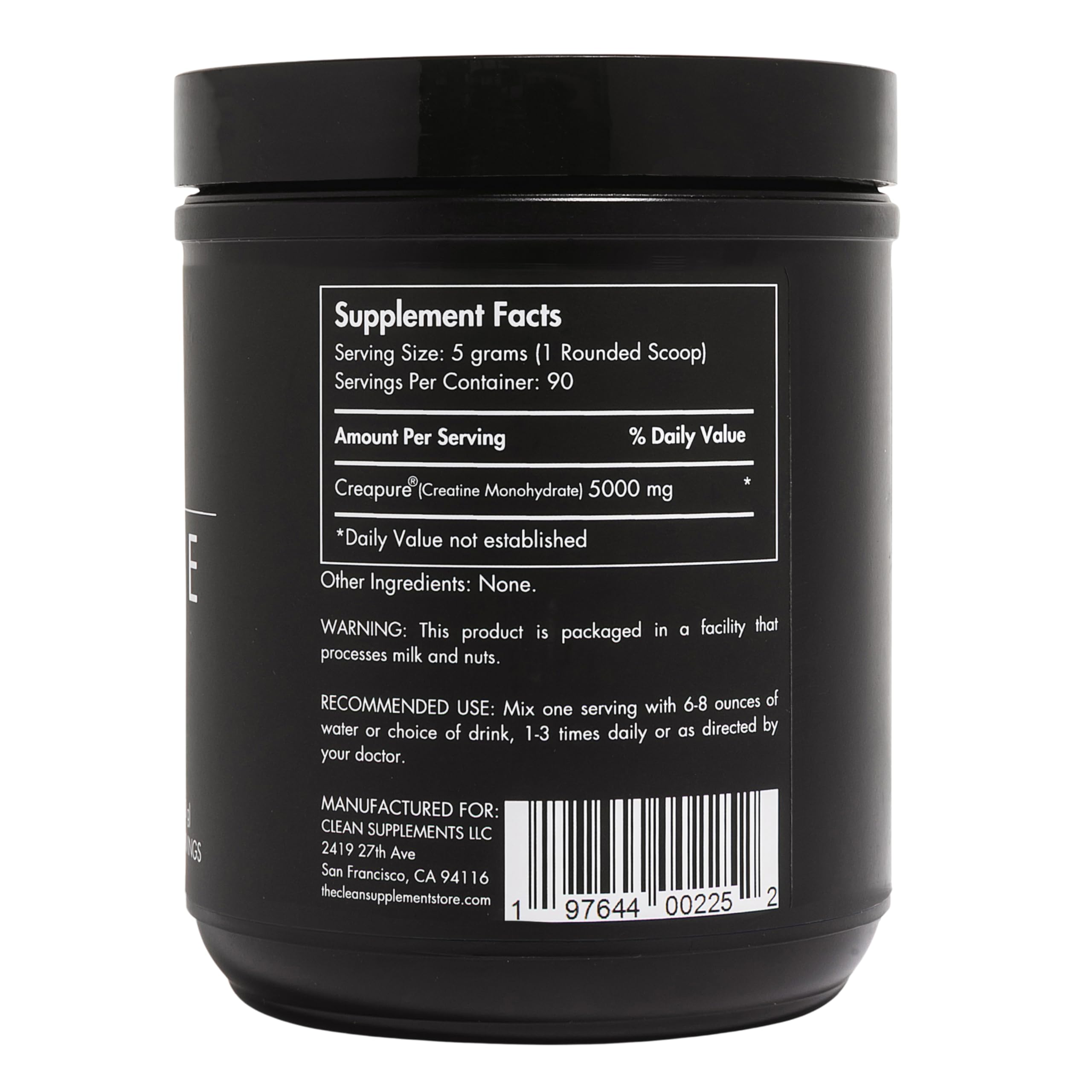 CLEAN Creatine - 100% Creapure® Creatine Monohydrate Powder for Muscle Health, Performance and Cognitive Support | 3rd Party Certified by NSF | 90 Servings | Unflavored | Vegan, Keto, and Gluten-Free CLEAN uk supplements