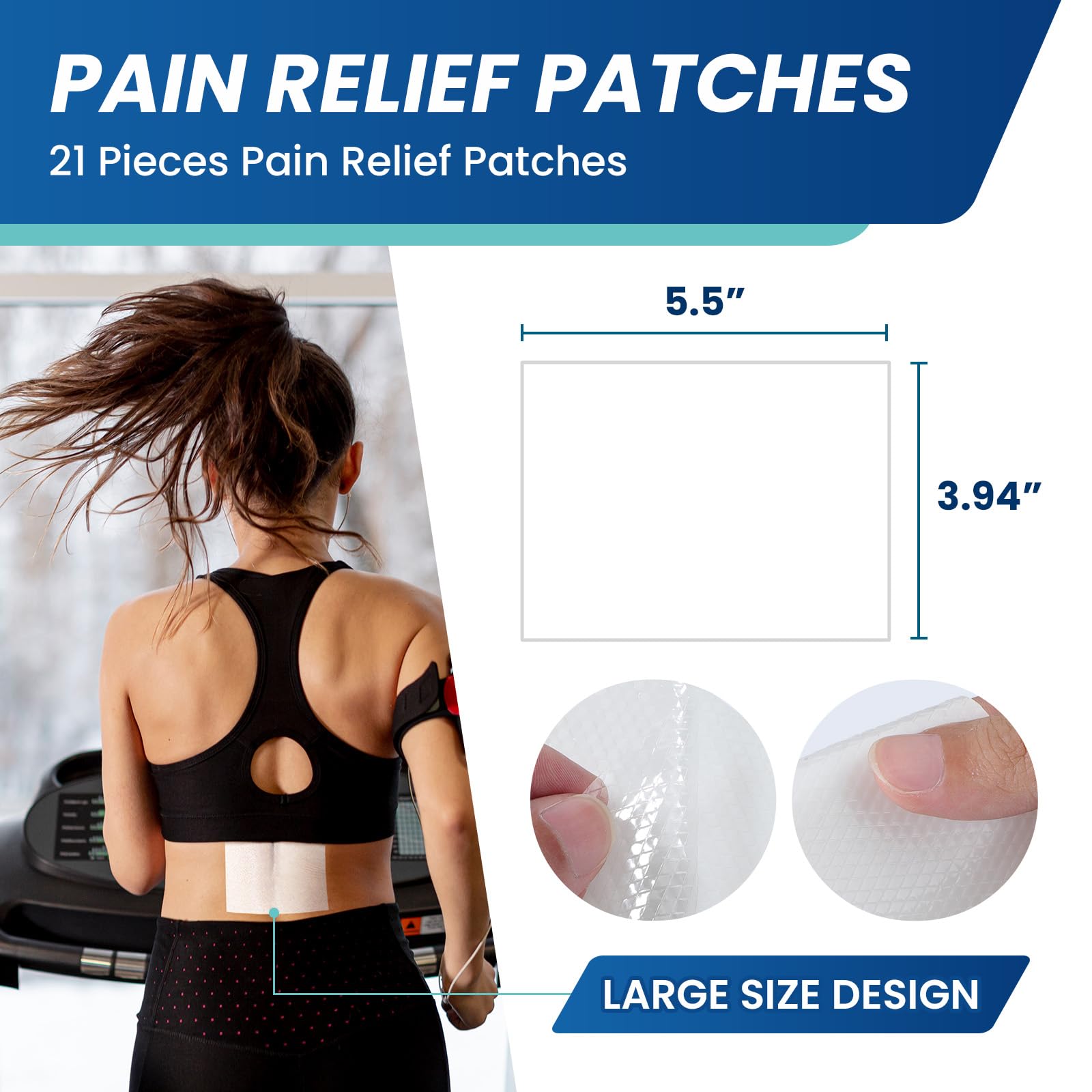 Sumifun 4% Lidocaine Patches,Maximum Strength Pain Relieving Patch Back, Shoulder, Joints, Knee Pain Relief and Muscle Soreness - 8 Hour Pain Relief (21 Count(Pack of 1)) Sumifun uk supplements