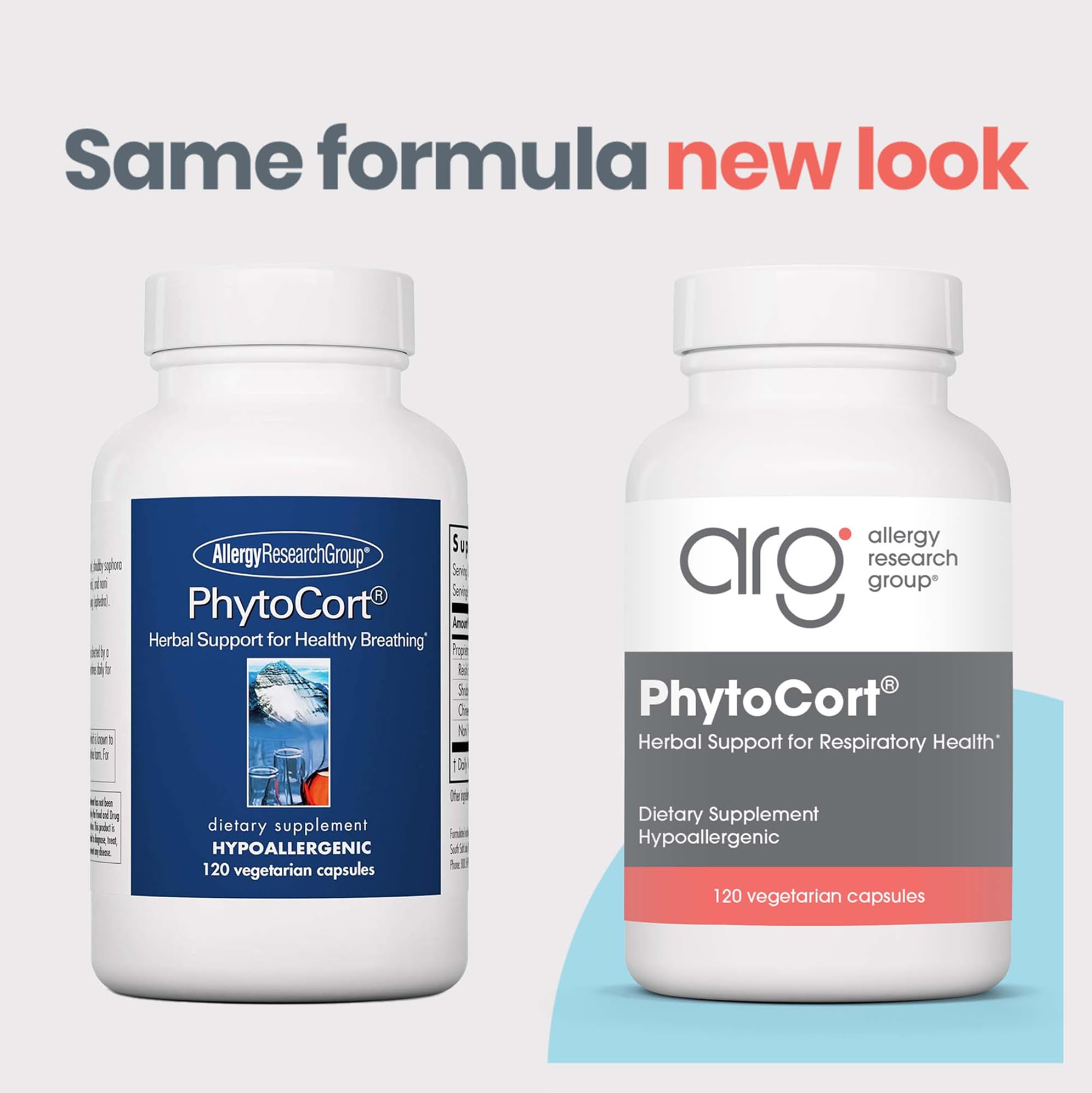 Allergy Research Group PhytoCort Supplement - Respiratory Support, Lung Health, Lung Detox, Lung Cleanse, Healthy Breathing, Herbal Support, Reishi, Licorice, Noni, Vegetarian Capsules - 120 Count Allergy Research Group uk supplements