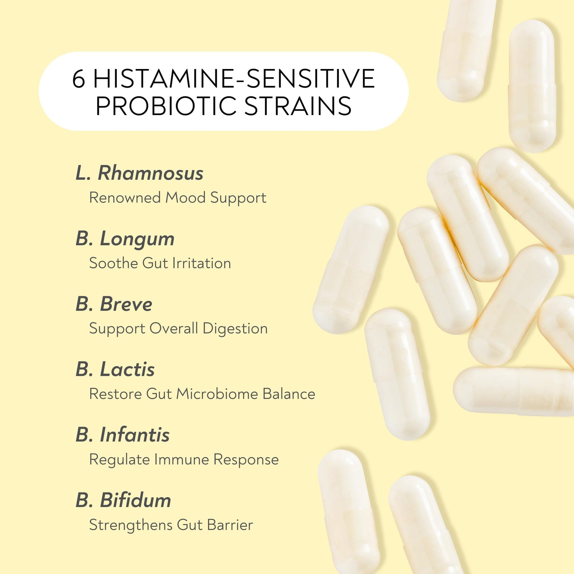 Probiotics - Mood Super Strains Probiotic - Naturally Supports Digestion & Mood - Histamine-Free Probiotics w/ L Rhamnosus GG, Shelf Stable Probiotic Supplement, 60 Day Supply, Non-GMO, VEGAN Lifted Naturals uk supplements