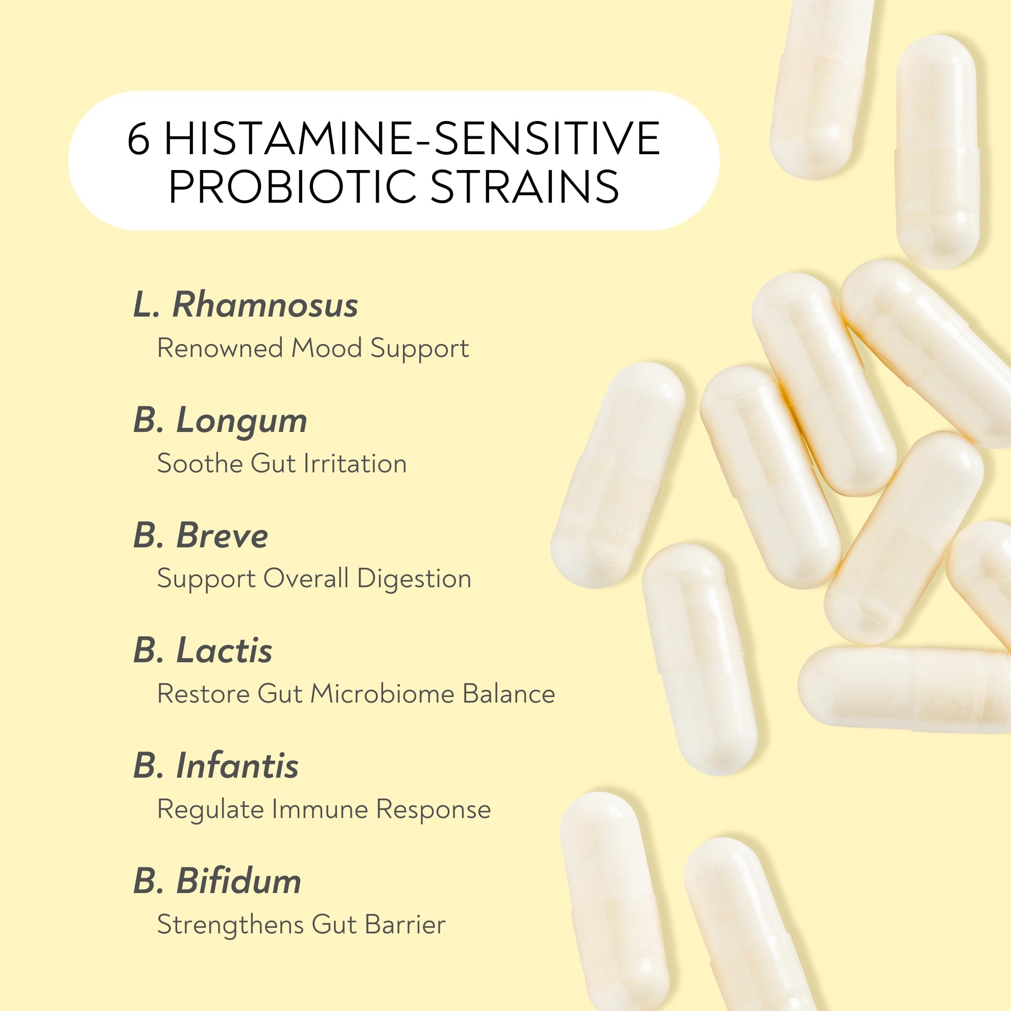 Probiotics - Mood Super Strains Probiotic - Naturally Supports Digestion & Mood - Histamine-Free Probiotics w/ L Rhamnosus GG, Shelf Stable Probiotic Supplement, 60 Day Supply, Non-GMO, VEGAN Lifted Naturals uk supplements