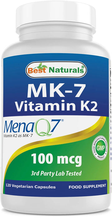 Best Naturals MK-7 Vitamin K2 100 mcg 120 Vcaps Best Naturals uk supplements