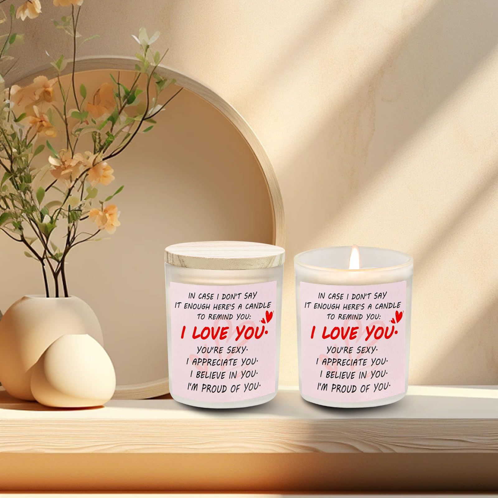 Gifts for Her Anniversary Candler - 2pack Valentine's Day Candle Gift,Wife Gifts Anniversary,Vanilla Lavender JUNPEI uk supplements