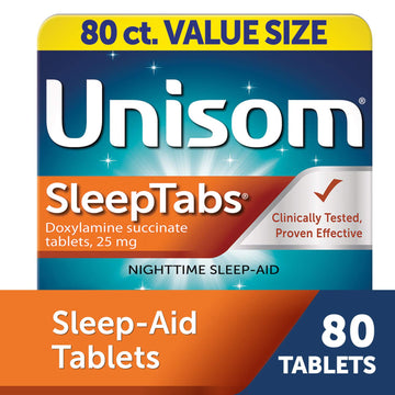 Unisom SleepTabs, Nighttime Sleep-aid, Doxylamine Succinate, 80 Tablets Unisom uk supplements