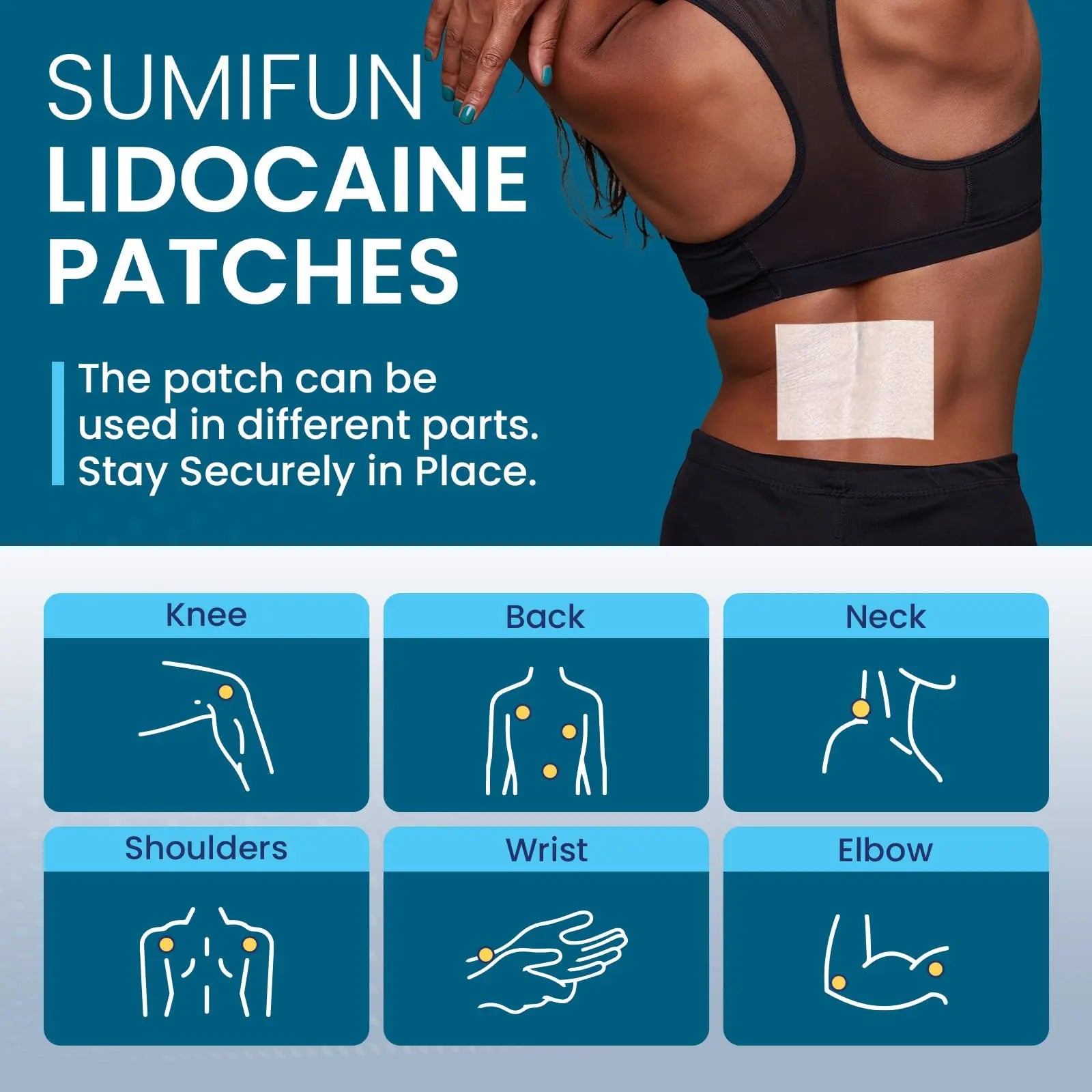 Sumifun 4% Lidocaine Patches, Long Lasting Plaster Patch for Knee, Shoulder, Muscle, Joints with Natural Ingredients, Extended Patch with Lidocaine (Large, Count, 18) Sumifun uk supplements