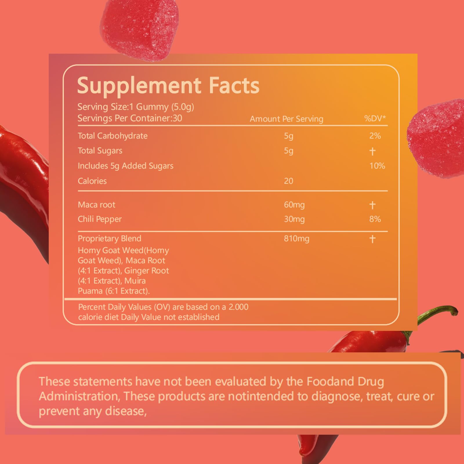 Spicy Blocks for Couples-with Chili Pepper , Maca Root & Epimedium Extract | Supports Emotional Warmth & Daily Comfort | Peach Flavor, Mild Spicy Kick, Vegan-Friendly, No Artificial Additives (1) PBZPBZ uk supplements