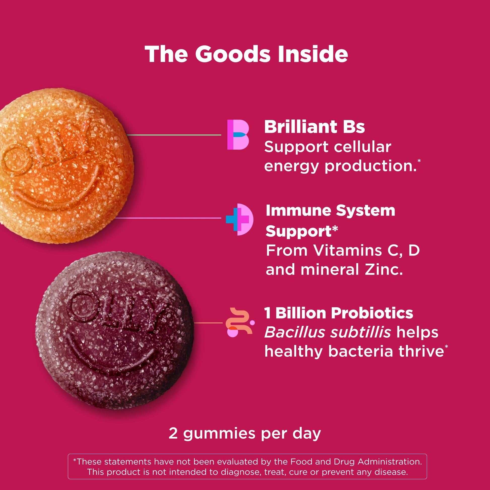 OLLY Multi + Probiotic Adult Multivitamin Gummy, 1 Billion CFUs, Digestive and Immune Support Chewable Supplement, Tropical Twist, 35 Day Supply - 70 Count OLLY uk supplements