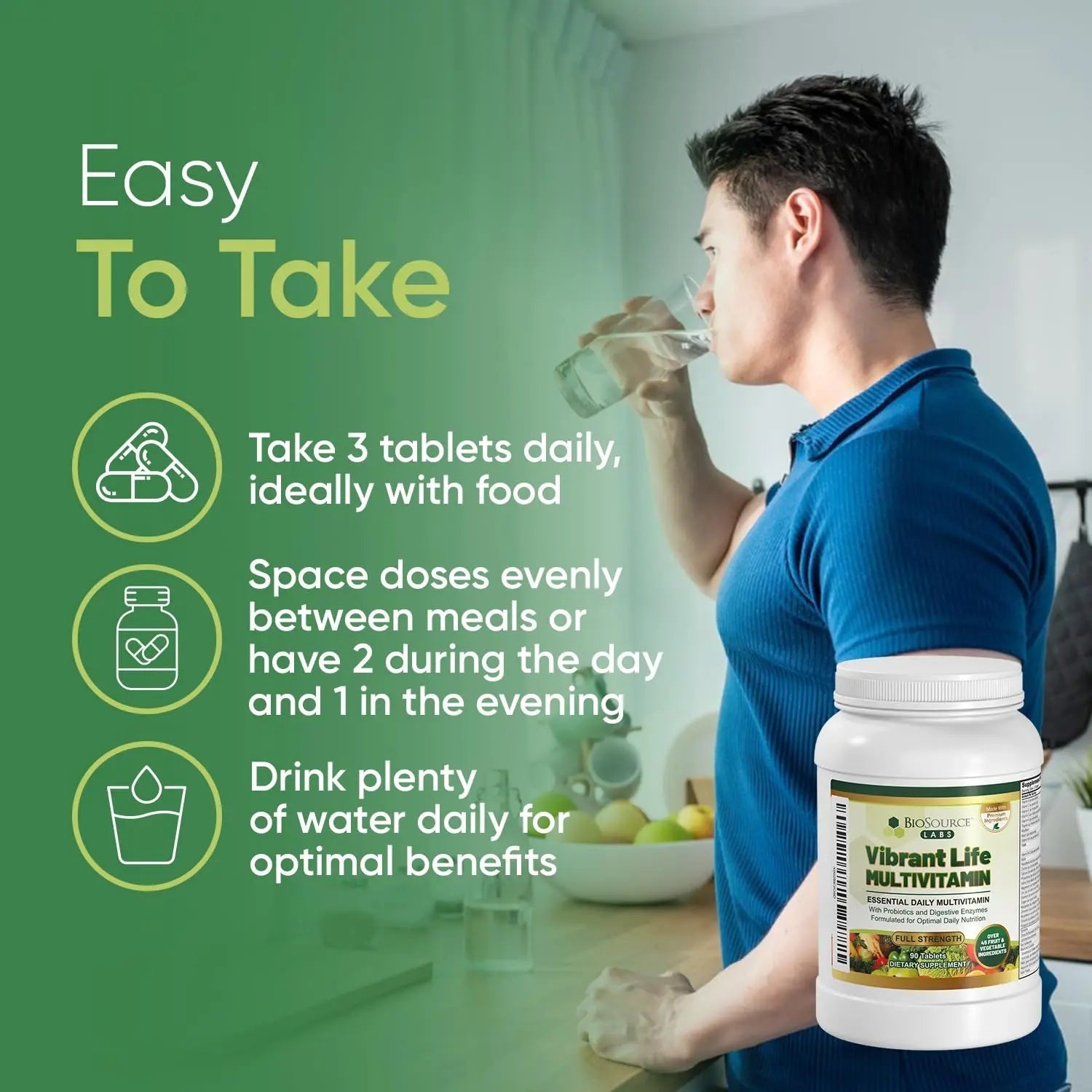 BioSource Labs Vibrant Life Multivitamin with Probiotics, Digestive Enzymes & B-Complex – Over 45 Fruits and Veggies BioSource Labs uk supplements