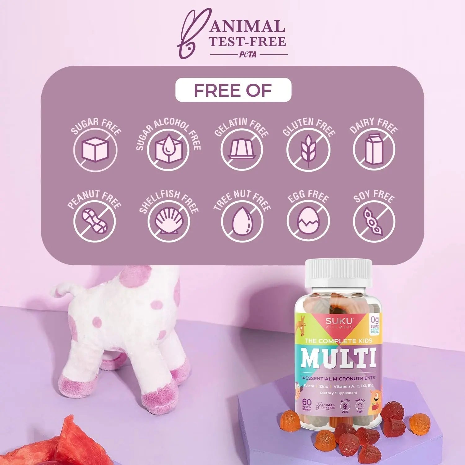 SUKU The Complete Kids Multivitamin Gummies – Vitamins A, C, D, E, B6, B12, Folate & Zinc – Immune Support SUKU uk supplements