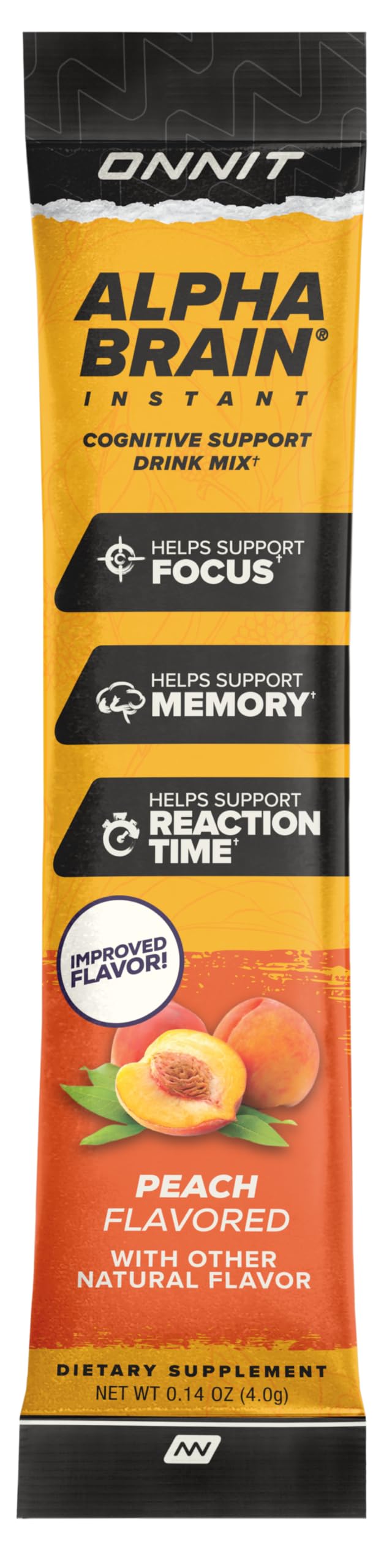 ONNIT Alpha Brain Instant Cognitive Support Drink Mix, Nootropic Supplement for Focus, Memory and Clarity, Peach Flavor, 0.13 oz Packets, 30 Count ONNIT uk supplements