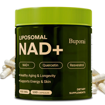 Buporai NAD Supplement 900mg with Resveratrol & Quercetin, NAD Supplement for Anti-Aging, Cellular Energy & Repair-100 Capsules Buporai uk supplements