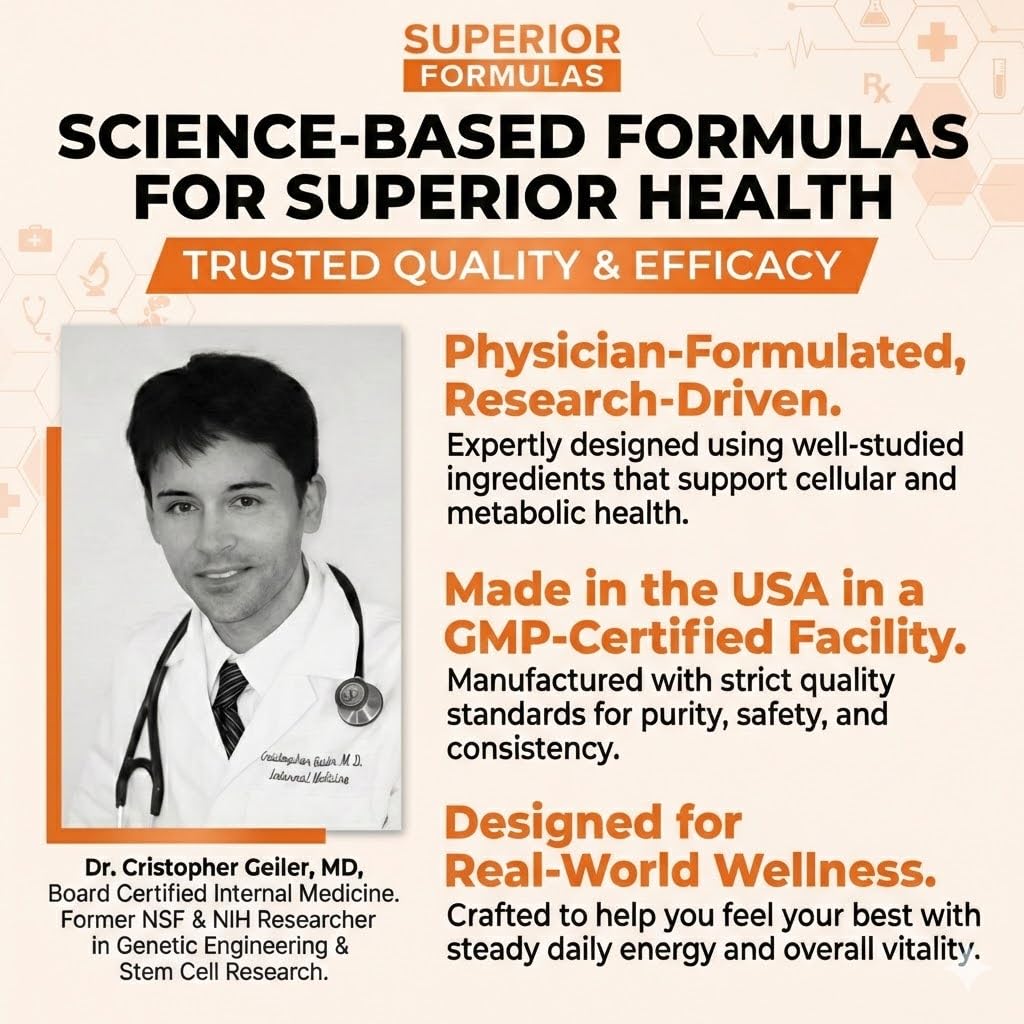 Superior Formulas | Superior SENOLYTIC+ | Fisetin-Quercetin Complex | Physician-Formulated and Science-Based Supplement for Adults 18+ | Promotes Cellular Repair | Boosts Longevity & Healthspan Superior Formulas LLC uk supplements