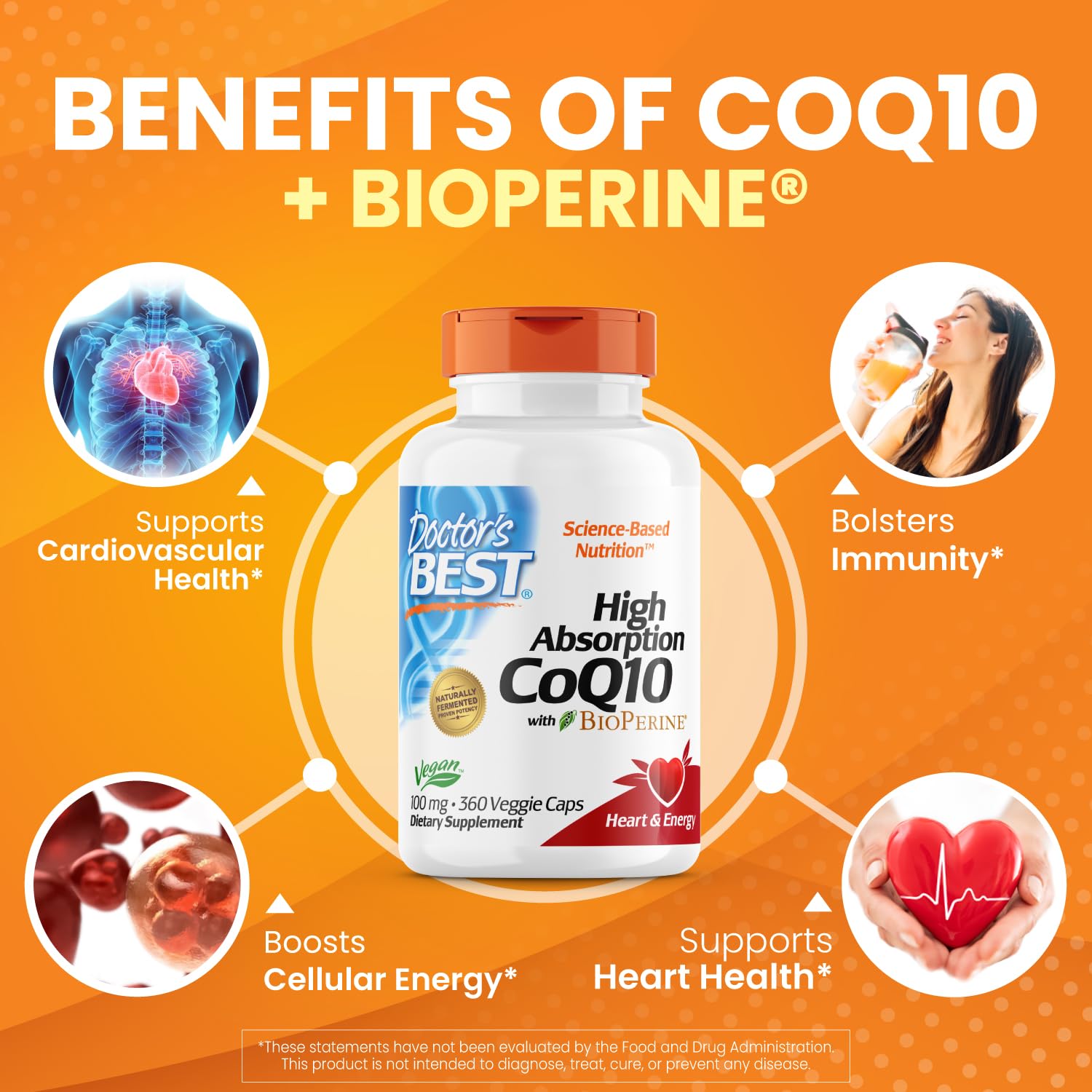 Doctor's Best High Absorption CoQ10 with BioPerine, Gluten Free, Naturally Fermented Doctor's BEST uk supplements